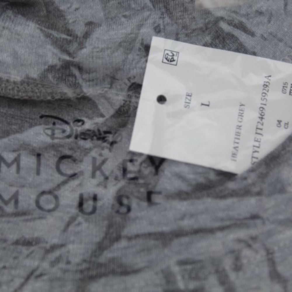Disney Mickey Mouse Gray Graphic T-Shirt NWT - Picture 2 of 3